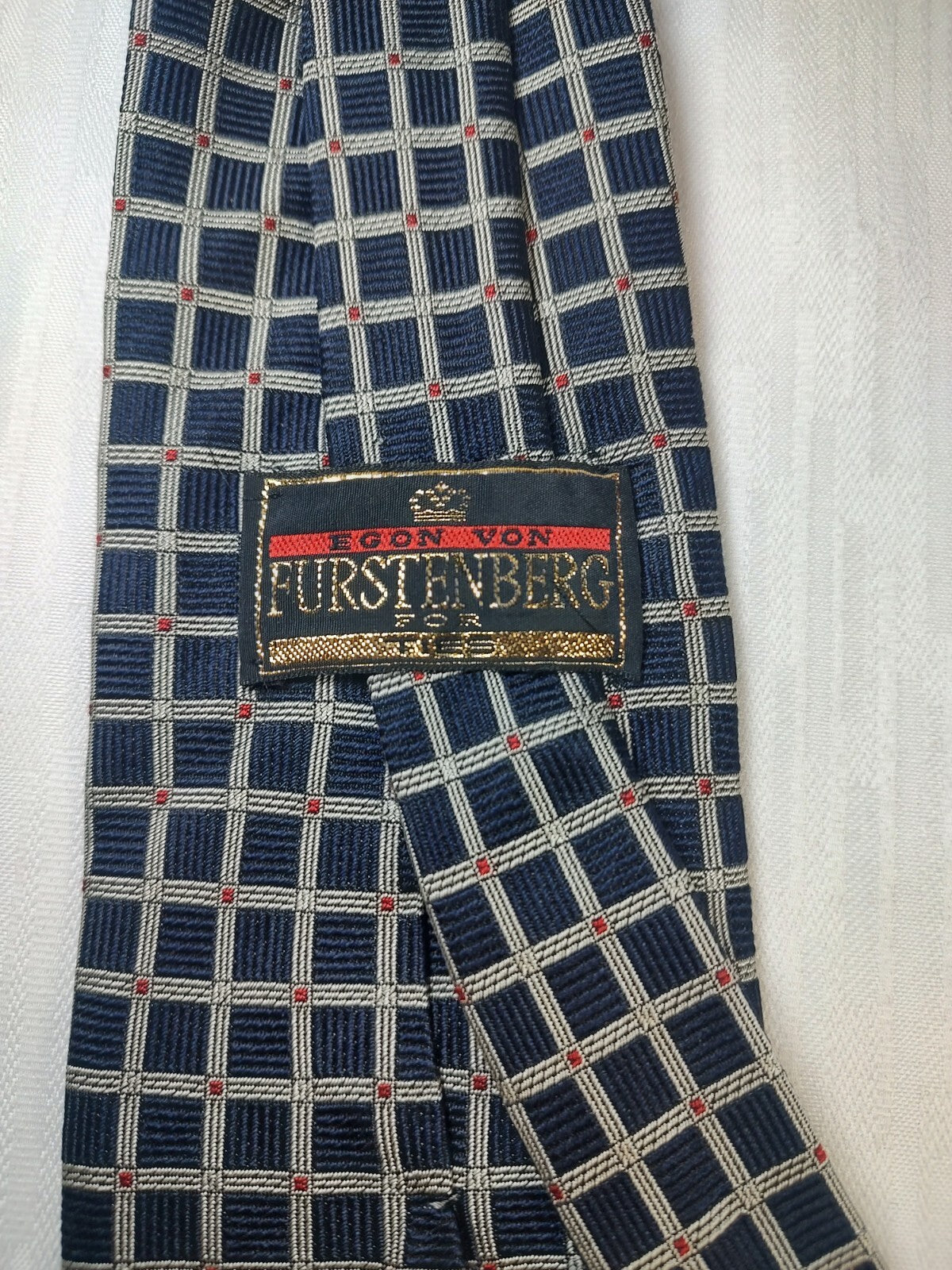 EGON VON FURSTENBERG 100% SILK TIE SETA CRAVATTA NECKTIE MADE IN ITALY CLASSIC