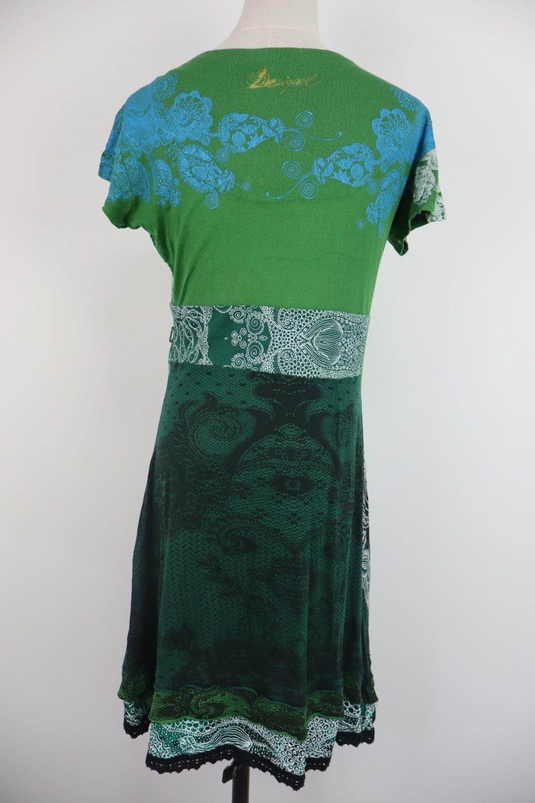 DESIGUAL VESTITO DONNA TG. XL WOMAN CASUAL VINTAGE DRESS ABITO VISCOSA