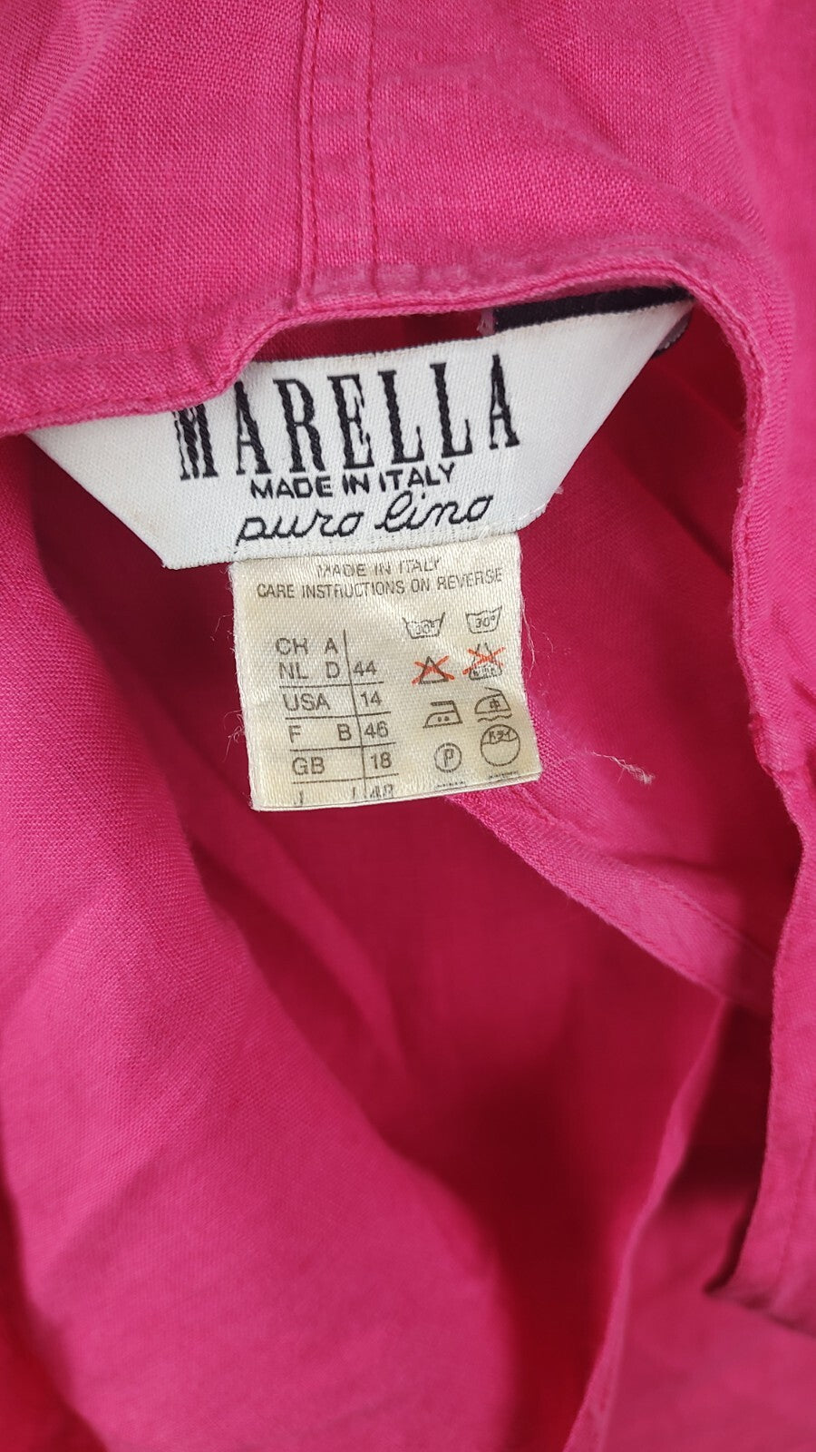 MARELLA VESTITO DONNA TG. 48 WOMAN CASUAL VINTAGE DRESS LINO