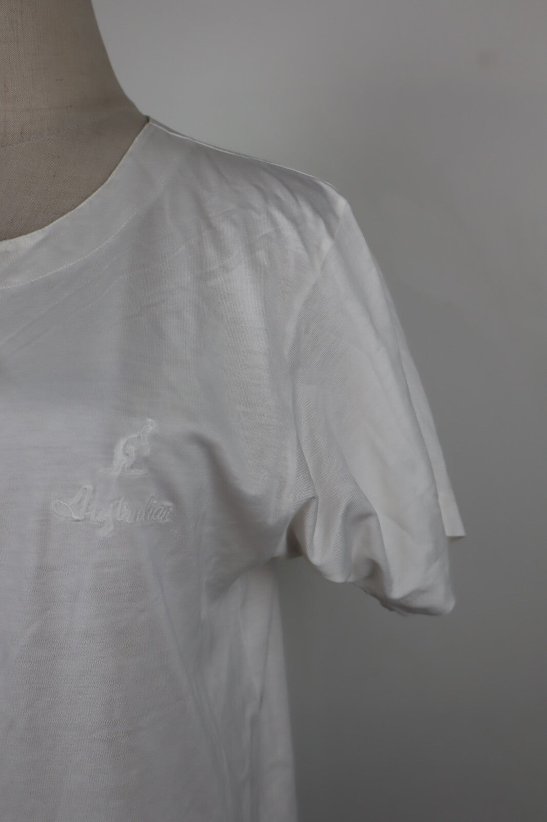 AUSTRALIAN MAGLIA DONNA TG. 42 WOMAN CASUAL VINTAGE T-SHIRT CON BOTTONI COTONE