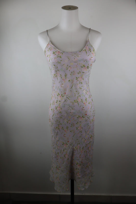 BLUNAUTA VESTITO SMANICATO BRETELLE DONNA 40 WOMAN VINTAGE DRESS ABITO SETA SILK