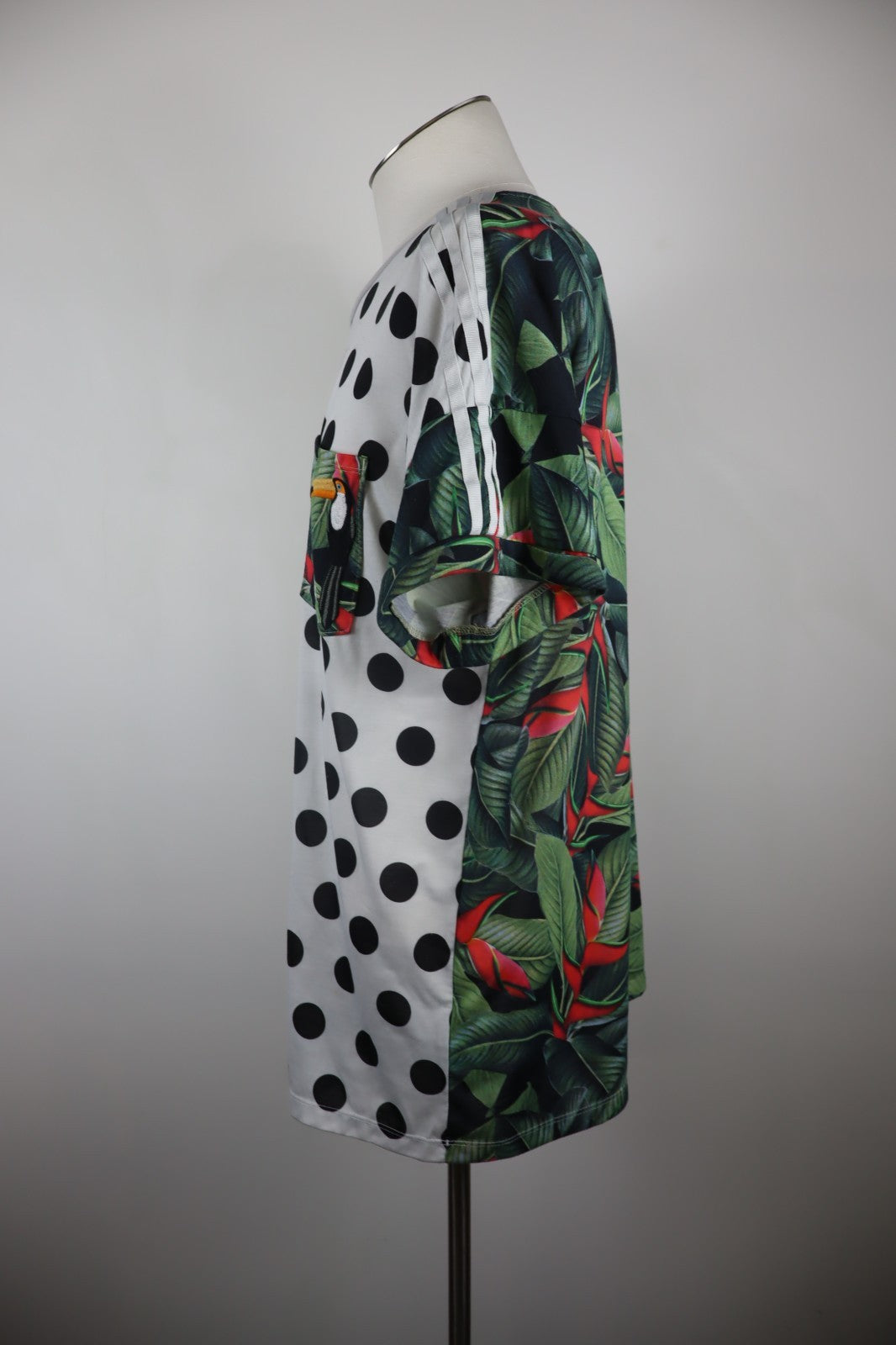 ADIDAS 3 STRIPES MAGLIA UOMO Tg I 46 T-SHIRT MAN CASUAL VINTAGE FLOREALI POIS