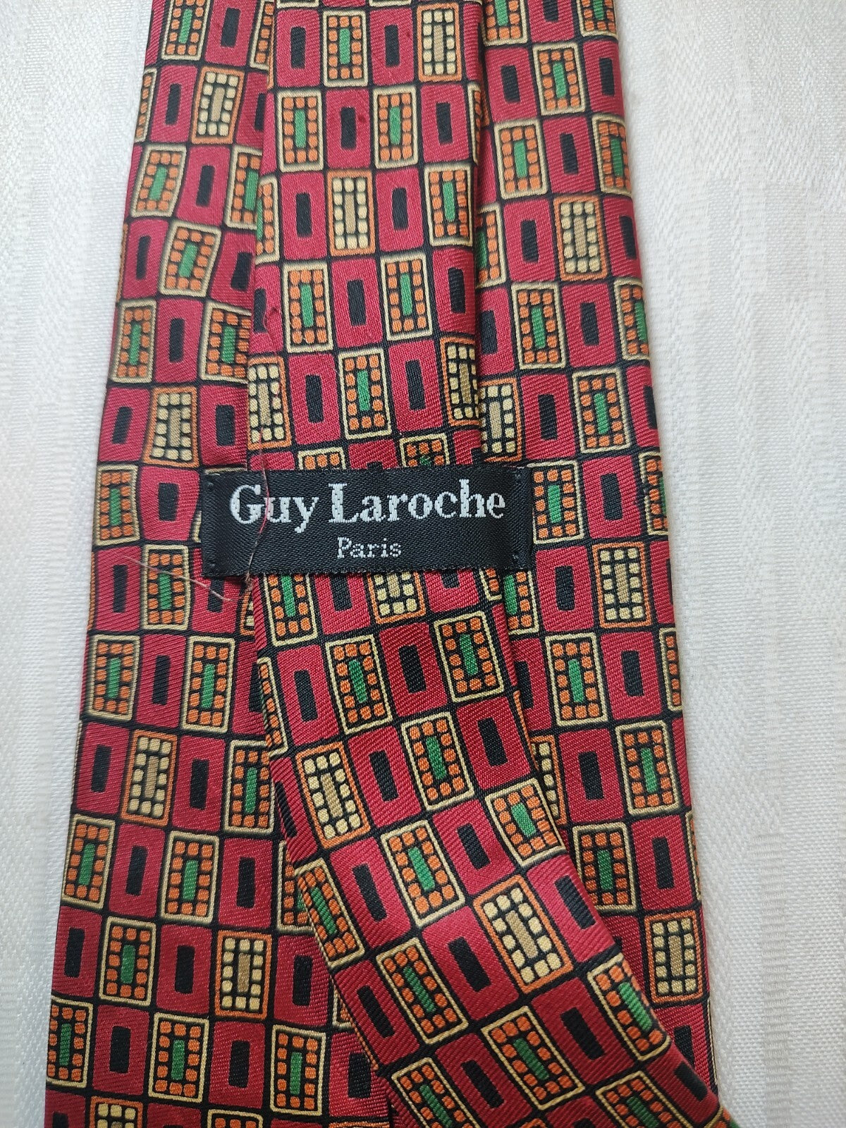 GUY LAROCHE 100% SILK TIE SETA CRAVATTA NECKTIE MADE IN ITALIA CLASSIC