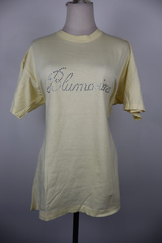 BLUMARINE MAGLIA DONNA TG. XL WOMAN CASUAL VINTAGE T- SHIRT COTONE STRASS LOGO