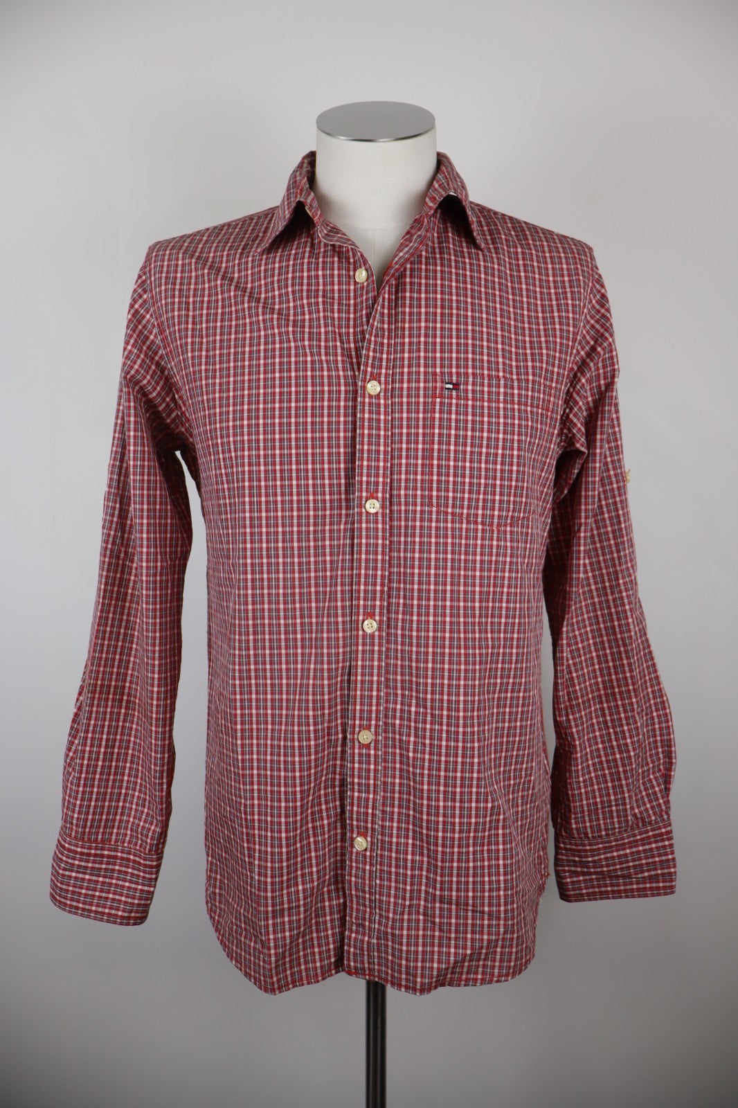 TOMMY HILFIGER CAMICIA MANICA LUNGA UOMO TG.M MAN CASUAL VINTAGE SHIRT COTONE