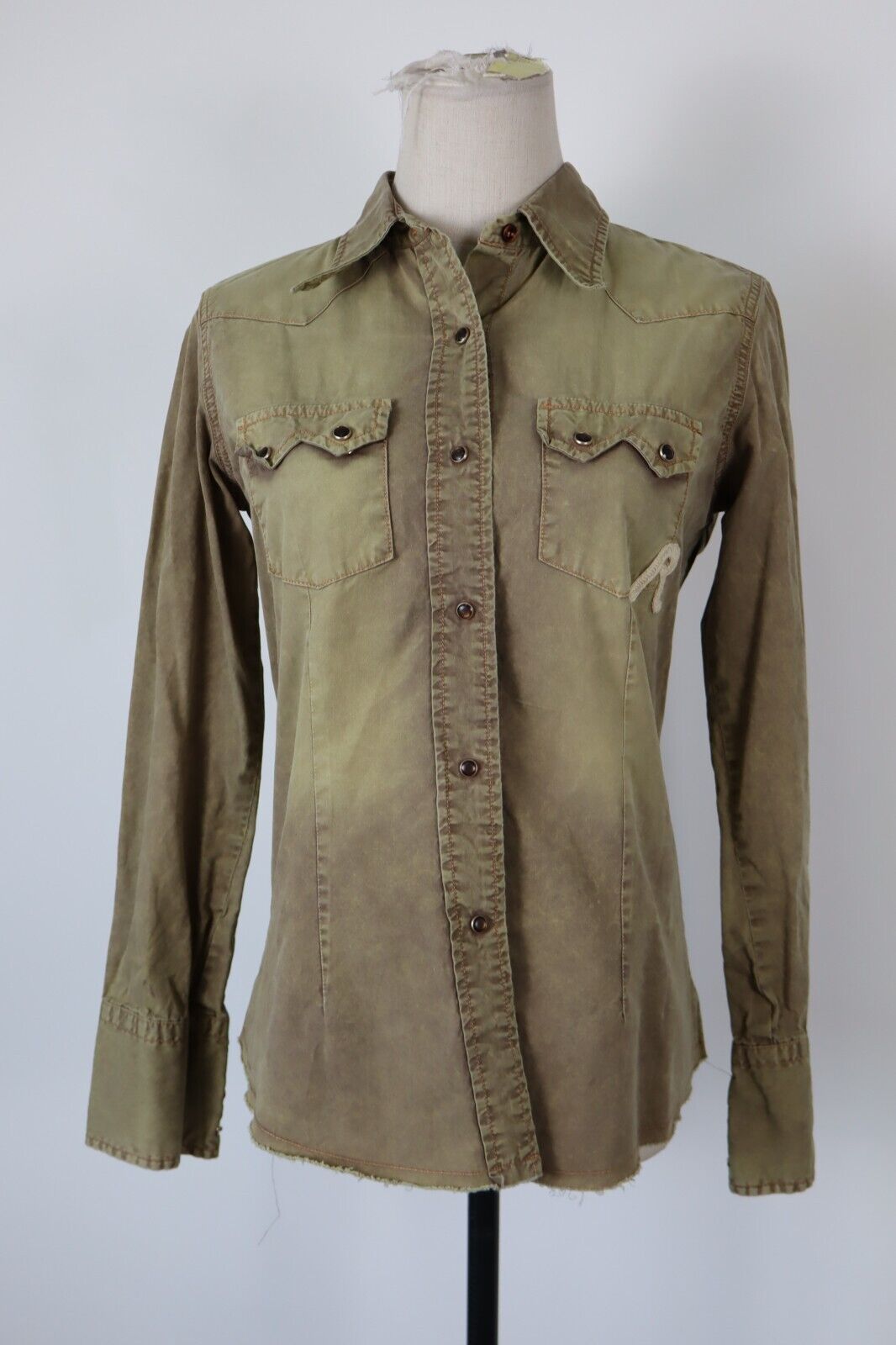 REPLAY CAMICIA JEANS DONNA TG. M WOMAN SHIRT CASUAL VINTAGE MADE ITALY