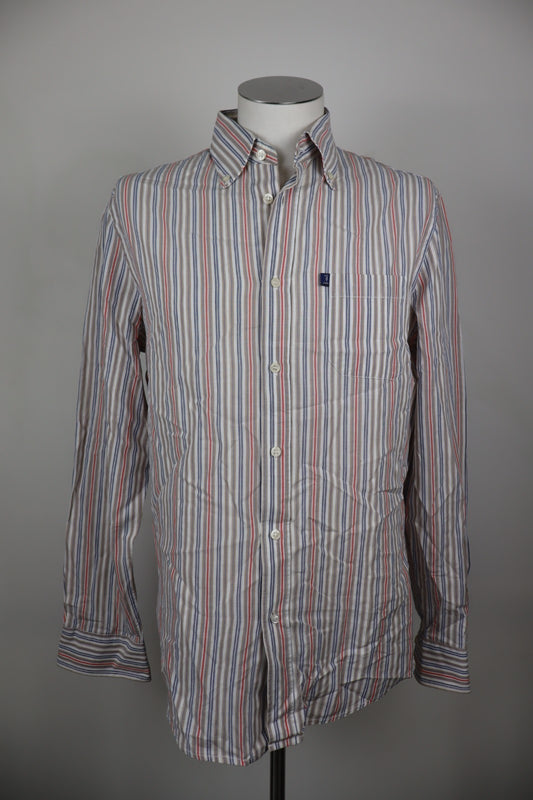 TRUSSARDI JEANS CAMICIA COTONE SHIRT UOMO Tg L MAN VINTAGE CASUAL MANICA LUNGA