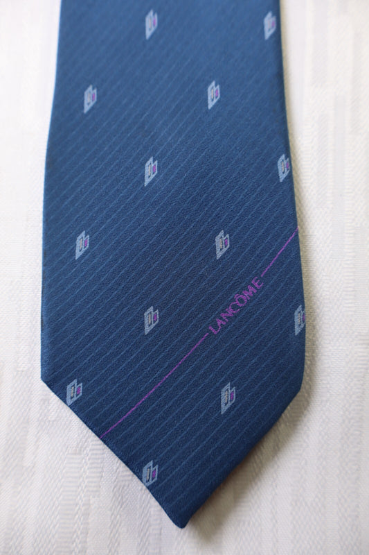 LANCOME 100% SETA SILK TIE CRAVATTA NECKTIE VINTAGE CLASSIC ITALY