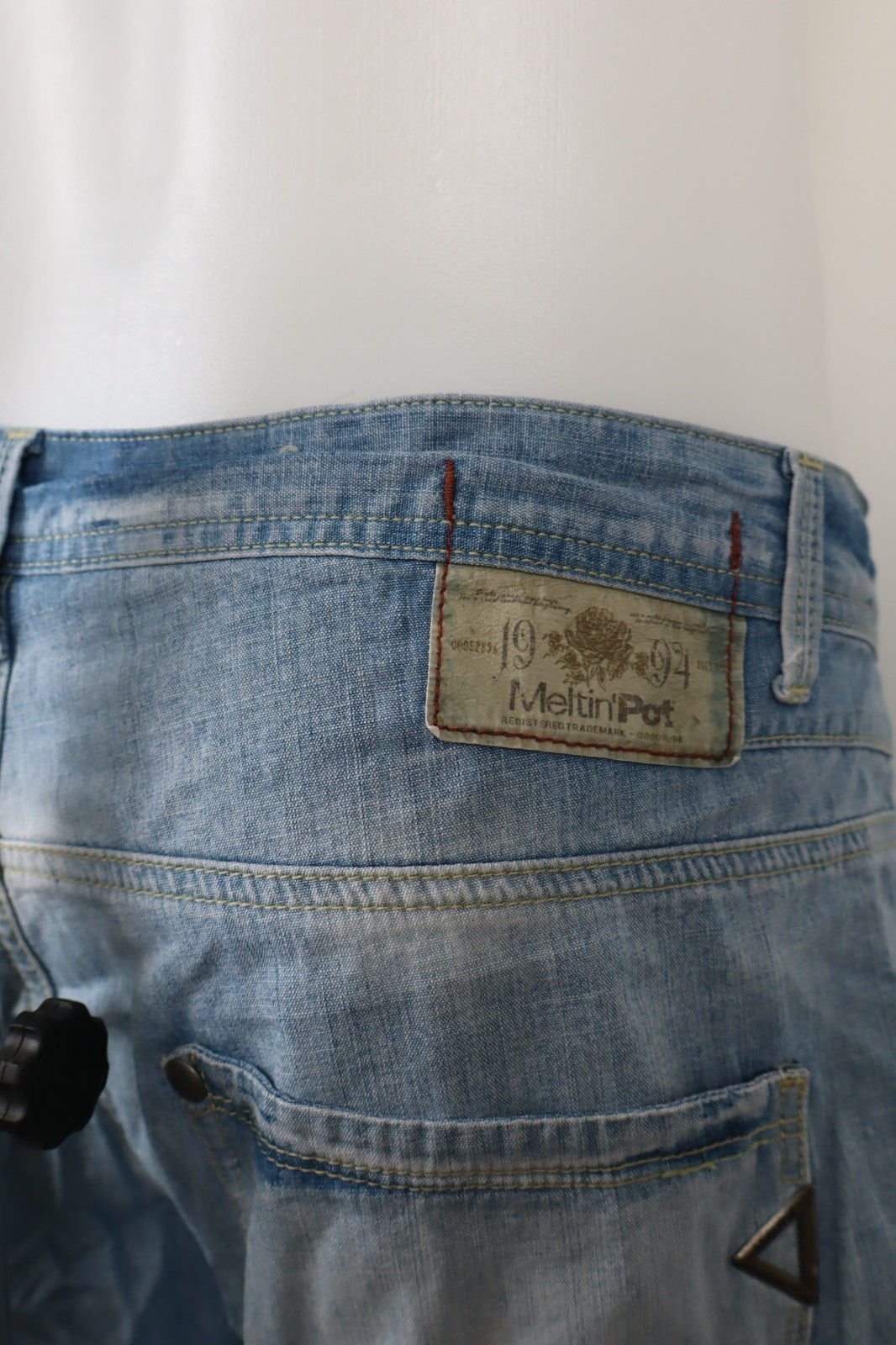 MELTIN' POT BERMUDA PANTALONE SHORTS UOMO TG 30 MAN VINTAGE CASUAL PANTS DENIM