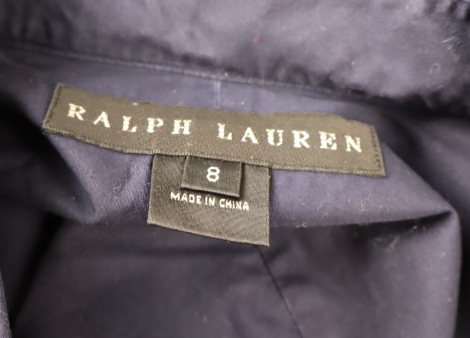 RALPH LAUREN CAMICIA DONNA 8 WOMAN SHIRT CASUAL VINTAGE COTONE COTTON BIG LOGO