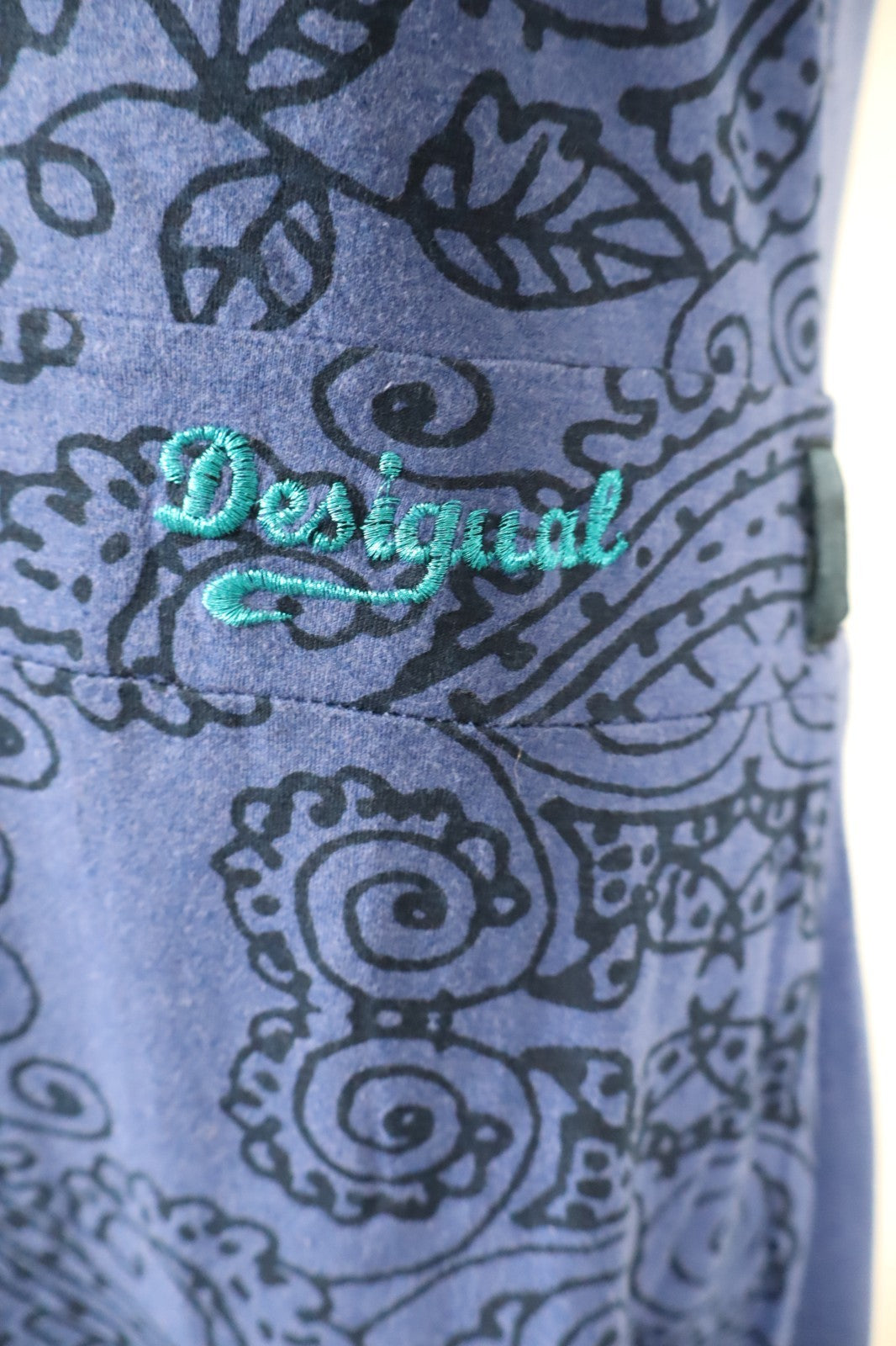 DESIGUAL VESTITO ABITO DONNA TG L WOMAN CASUAL VINTAGE DRESS COTONE