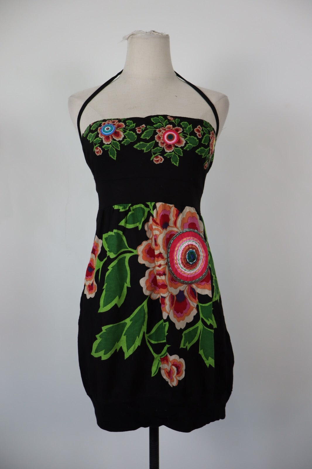 DESIGUAL VESTITO ABITO DONNA TG. XS  WOMAN CASUAL VINTAGE DRESS COTONE