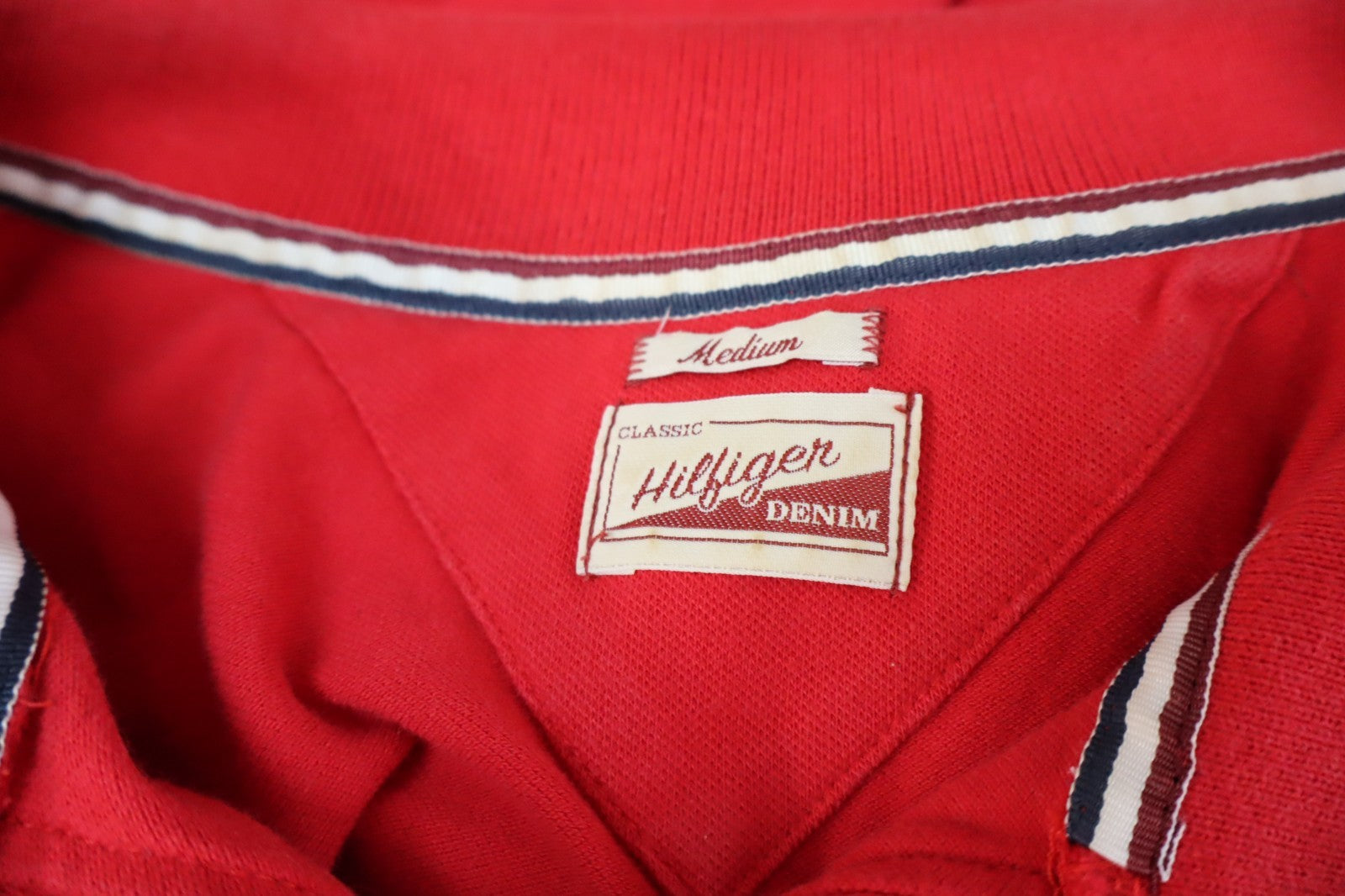 TOMMY HILFIGER DENIM POLO MAGLIA DONNA COTONE TG. M WOMAN SHIRT CASUAL VINTAGE