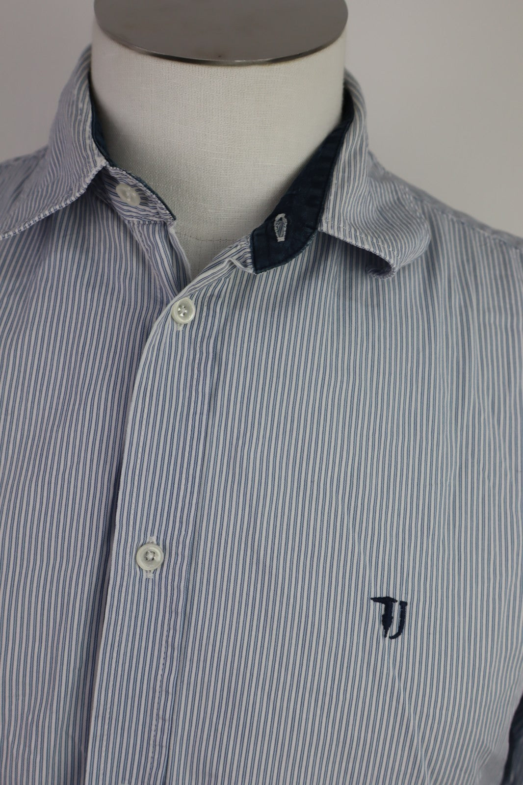 TRUSSARDI COLLECTION CAMICIA UOMO 40 15.75 MAN CASUAL VINTAGE SHIRT COTONE
