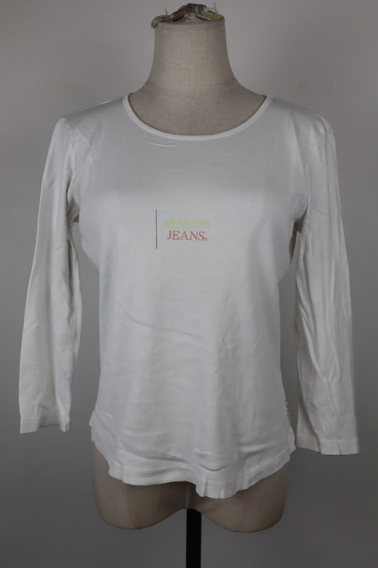 AJ ARMANI JEANS MAGLIA MANICA LUNGA DONNA TG 42 WOMAN CASUAL VINTAGE TOP T-SHIRT