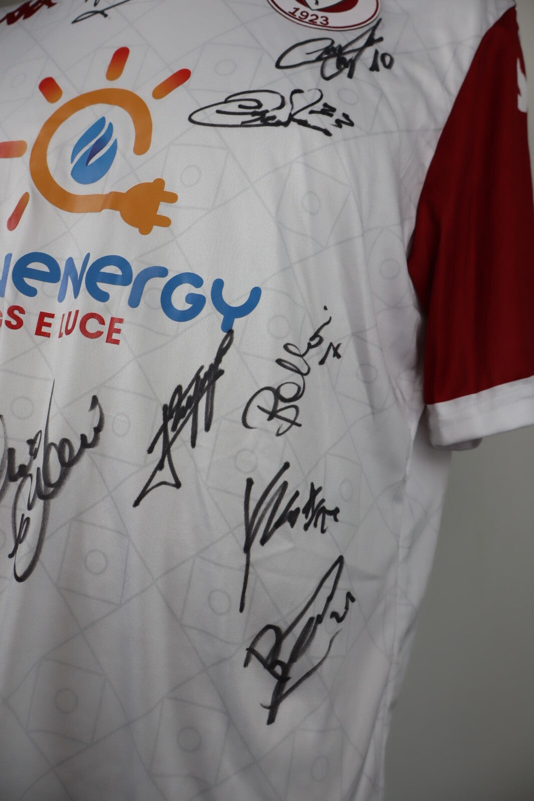 KAPPA SS AREZZO MAGLIA CALCIO UOMO Tg L SOCCER TRIKOT JERSEY SPORT AUTOGRAFATA