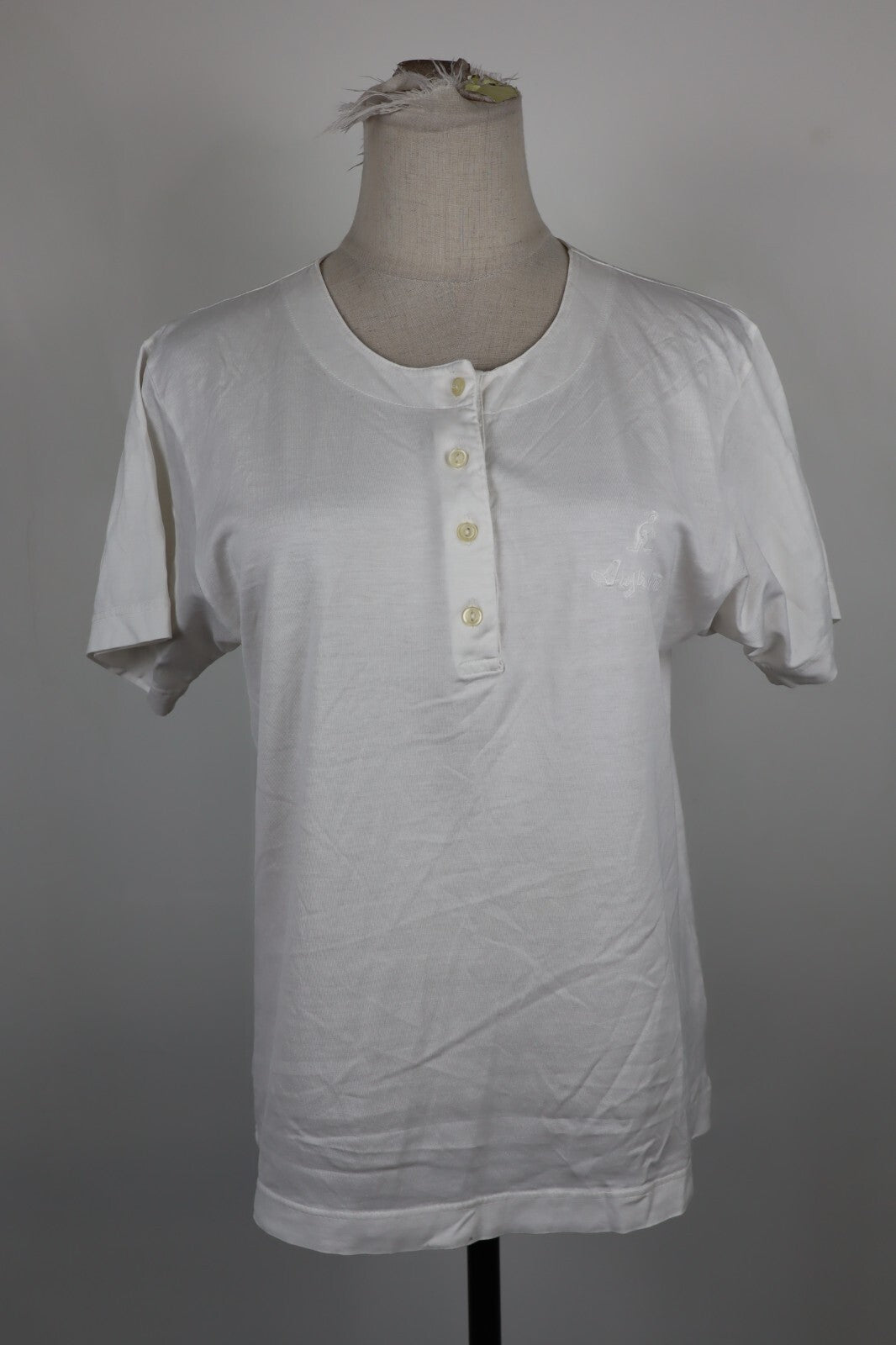 AUSTRALIAN MAGLIA DONNA TG. 42 WOMAN CASUAL VINTAGE T-SHIRT CON BOTTONI COTONE