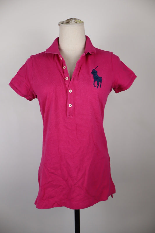 RALPH LAUREN POLO DONNA MAGLIA COTONE M WOMAN SHIRT CASUAL VINTAGE SKINNY LOGO