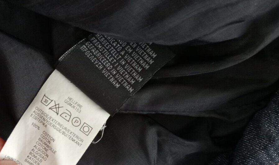 QUIKSILVER GIUBBINO SMANICATO IMBOTTITO GILET DENIM JEANS UOMO Tg XL MAN JACKET