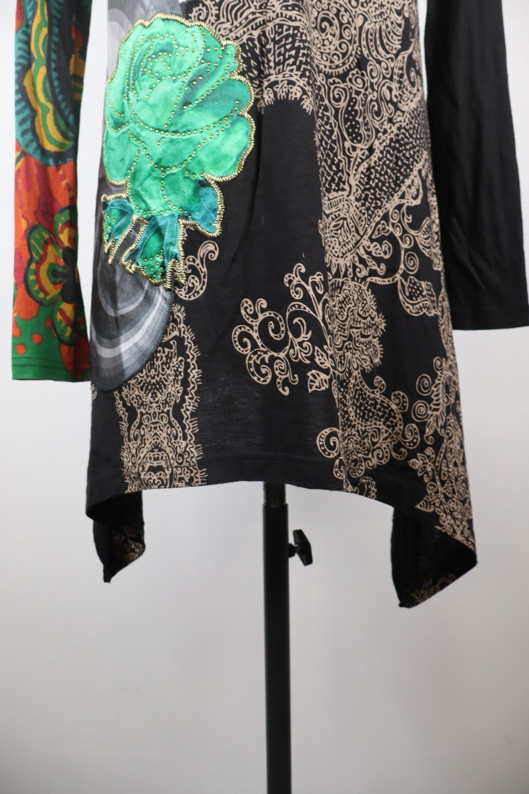 DESIGUAL VESTITO ABITO MANICA LUNGA DONNA TG M WOMAN CASUAL VINTAGE DRESS COTONE