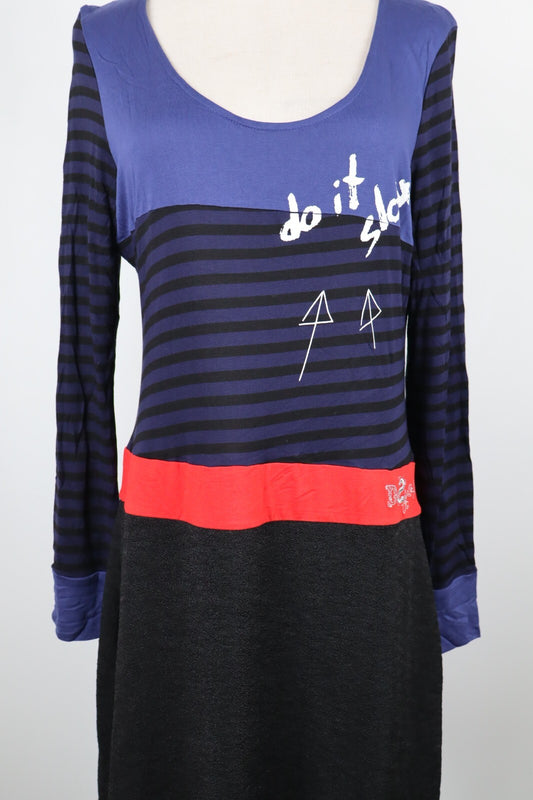 DESIGUAL VESTITO DONNA TG. XL WOMAN CASUAL VINTAGE DRESS ABITO PARTY