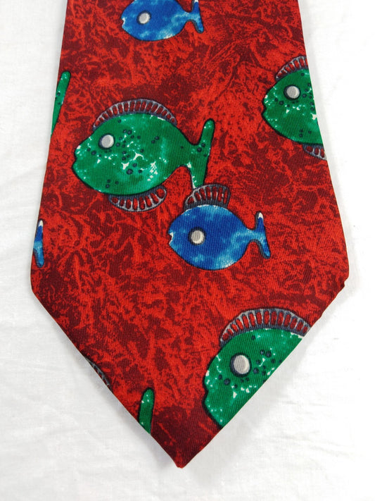 LES COPAINS 100%  SILK TIE SETA CRAVATTA NECKTIE MADE IN ITALY