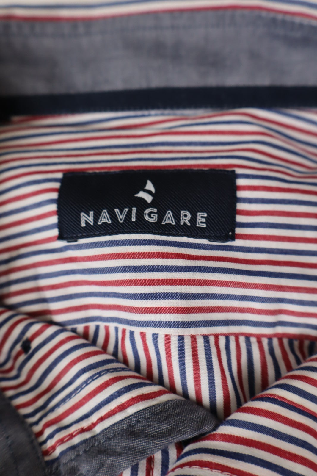 NAVIGARE CAMICIA COTONE UOMO TG. L MAN CASUAL VINTAGE SHIRT LOGO COTTON