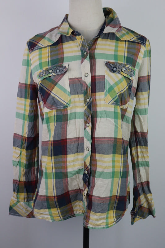 TOMMY HILFIGER CAMICIA DONNA TG L WOMAN SHIRT CASUAL VINTAGE COTONE COTTON