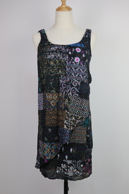 DESIGUAL VESTITO DONNA TG. 36 WOMAN CASUAL VINTAGE DRESS ABITO COTONE