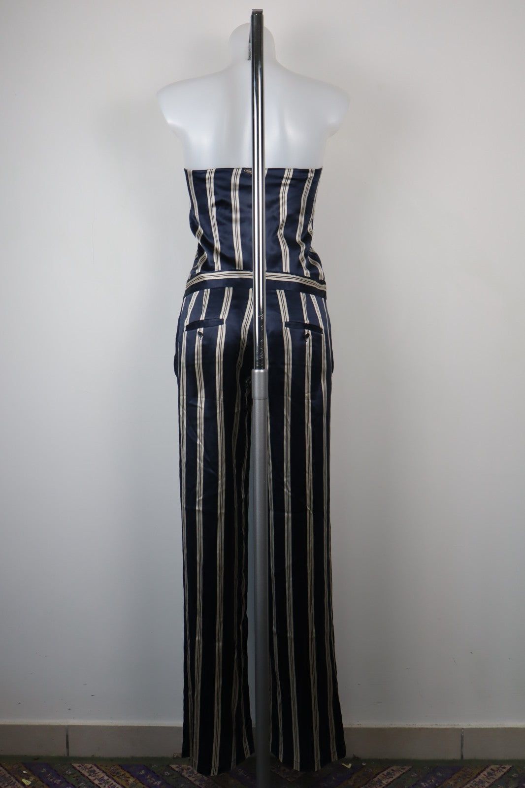 LIU JO COMPLETO DONNA PANTALONE Tg. 42 SALOPETTE ONE PIECE VINTAGE CINTURA SETA