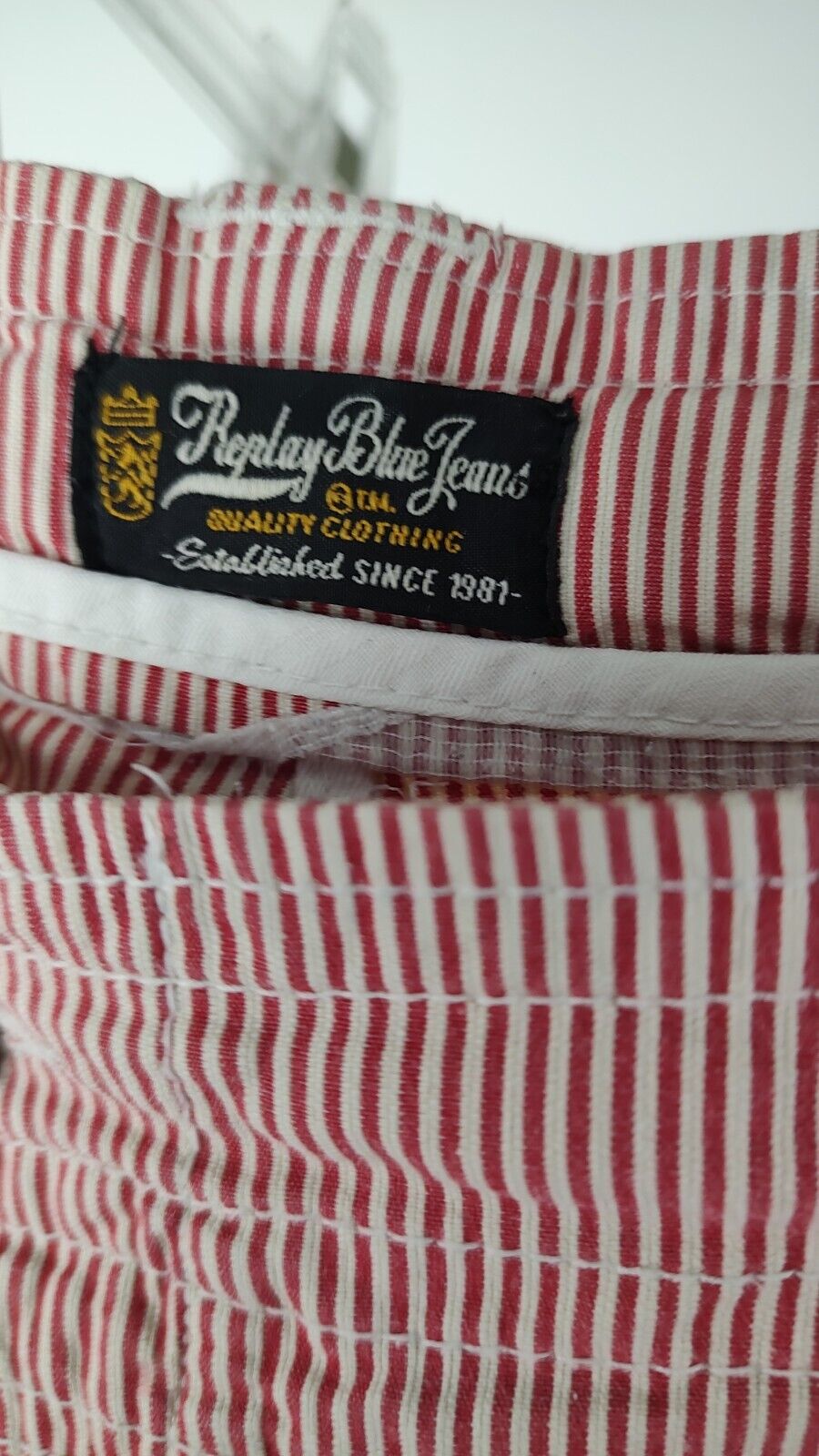 REPLAY BLUE JEANS PANTALONI BERMUDA COTONE UOMO TG. 38 MAN PANTS CASUAL VINTAGE