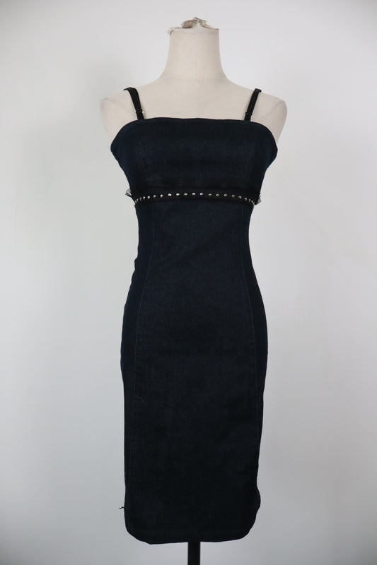 LIU JO VESTITO ABITO DONNA TG. XS WOMAN CASUAL VINTAGE DRESS  DENIM