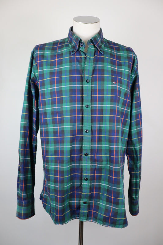 TOMMY HILFIGER CAMICIA COTONE SHIRT UOMO Tg. L MAN VINTAGE CASUAL COTTON