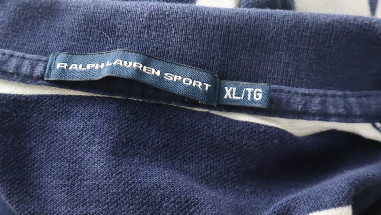 RALPH LAUREN POLO MAGLIA UOMO COTONE XL MAN T- SHIRT CASUAL VINTAGE LOGO A RIGHE
