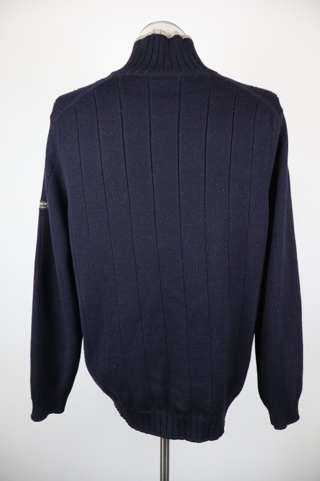 NAVIGARE MAGLIONE CON ZIP UOMO Tg. M MAN SWEATER CASUAL VINTAGE LANA WOOL