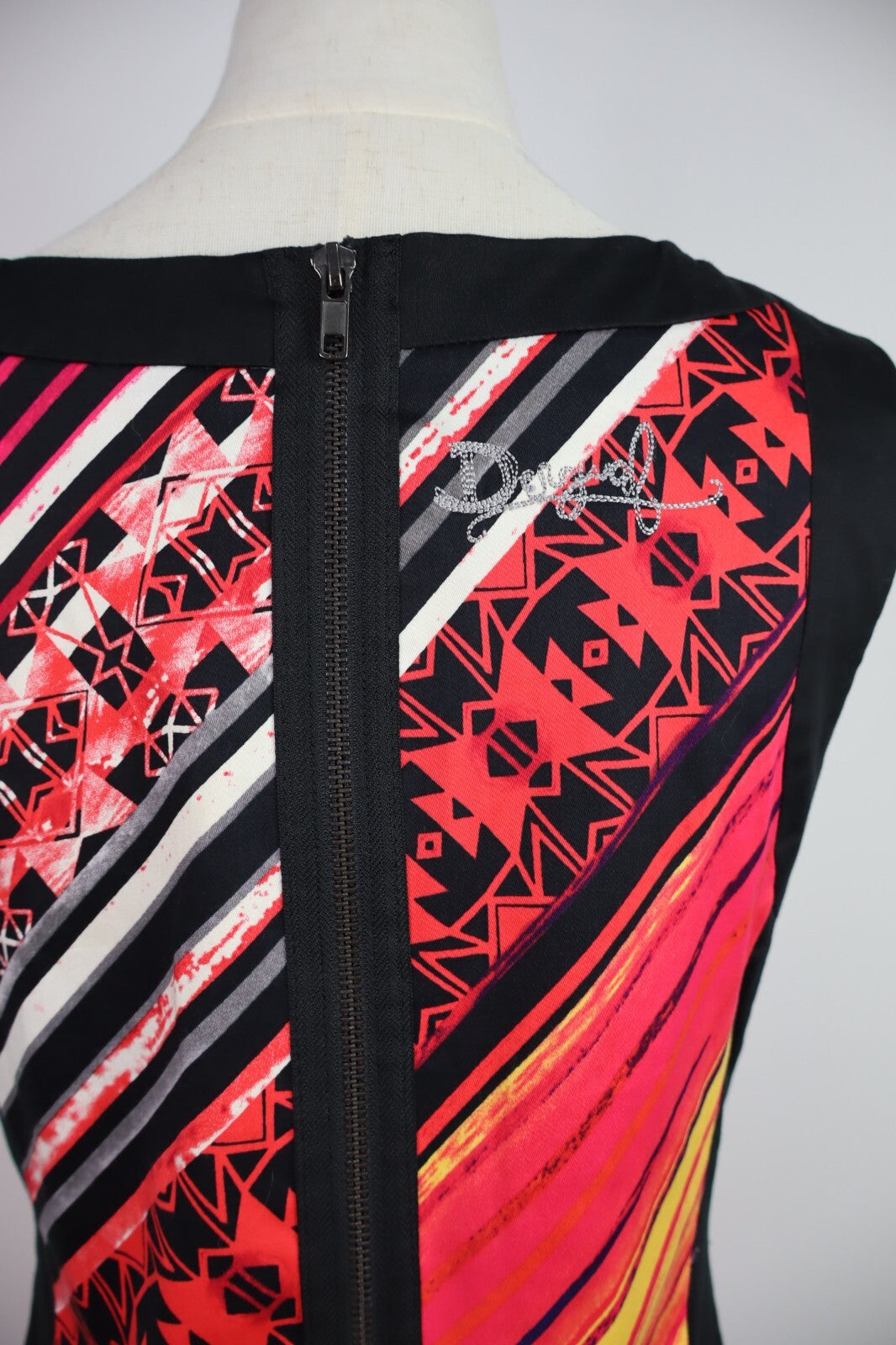 DESIGUAL VESTITO DONNA TG. XS WOMAN CASUAL VINTAGE DRESS ABITO COTONE COTTON