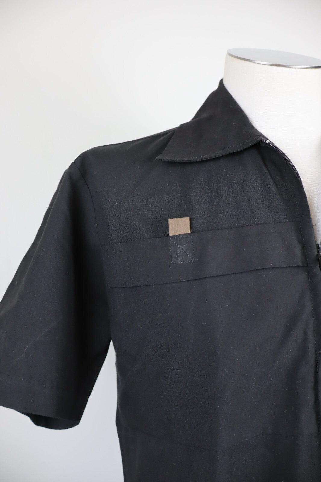 DIESEL CAMICIA CON CERNIERA UOMO TG. L MAN CASUAL VINTAGE SHIRT ZIP NERO POLY