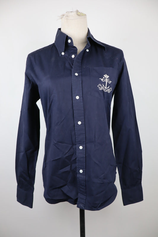 RALPH LAUREN CAMICIA DONNA 8 WOMAN SHIRT CASUAL VINTAGE COTONE COTTON BIG LOGO