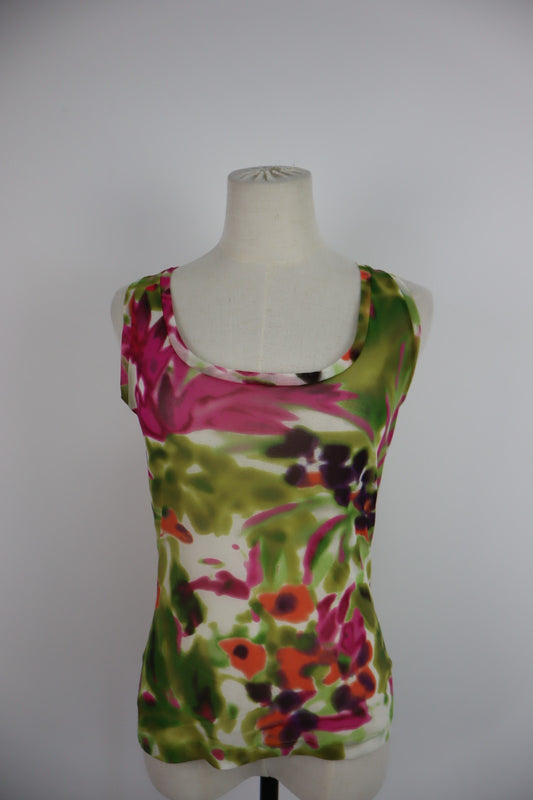 MARELLA MAGLIA DONNA TG. M WOMAN CASUAL VINTAGE T-SHIRT  TOP CANOTTA NYLON