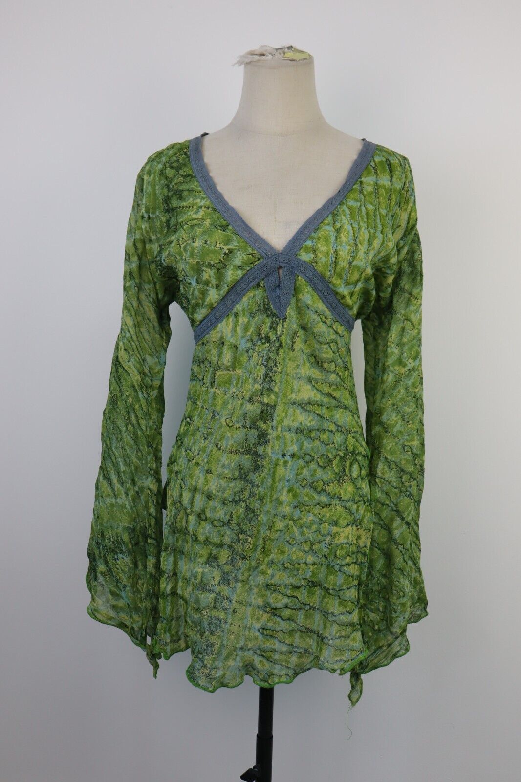 DOLMA FAIRSTILC SLIPTOP DONNA XL WOMAN T-SHIRT FUNKY ANIMAL CHIFFON Y2K 2000'S