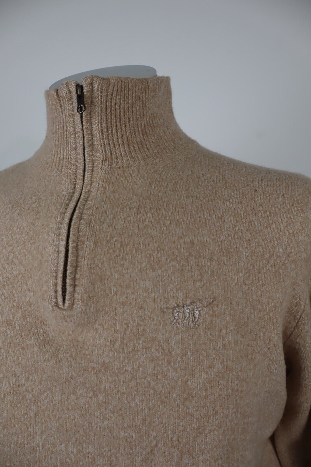 HENRY COTTON'S MAGLIONE CON ZIP VINTAGE UOMO Tg. M MAN SWEATER CASUAL LANA WOOL