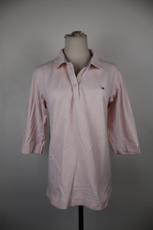 TOMMY HILFIGER POLO MAGLIA DONNA COTONE XL WOMAN SHIRT CASUAL VINTAGE MANICA 3/4