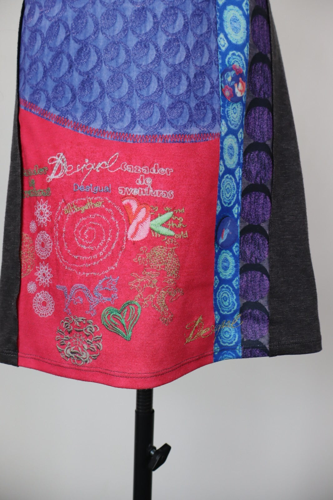 DESIGUAL VESTITO ABITO DONNA TG. XS WOMAN CASUAL VINTAGE DRESS