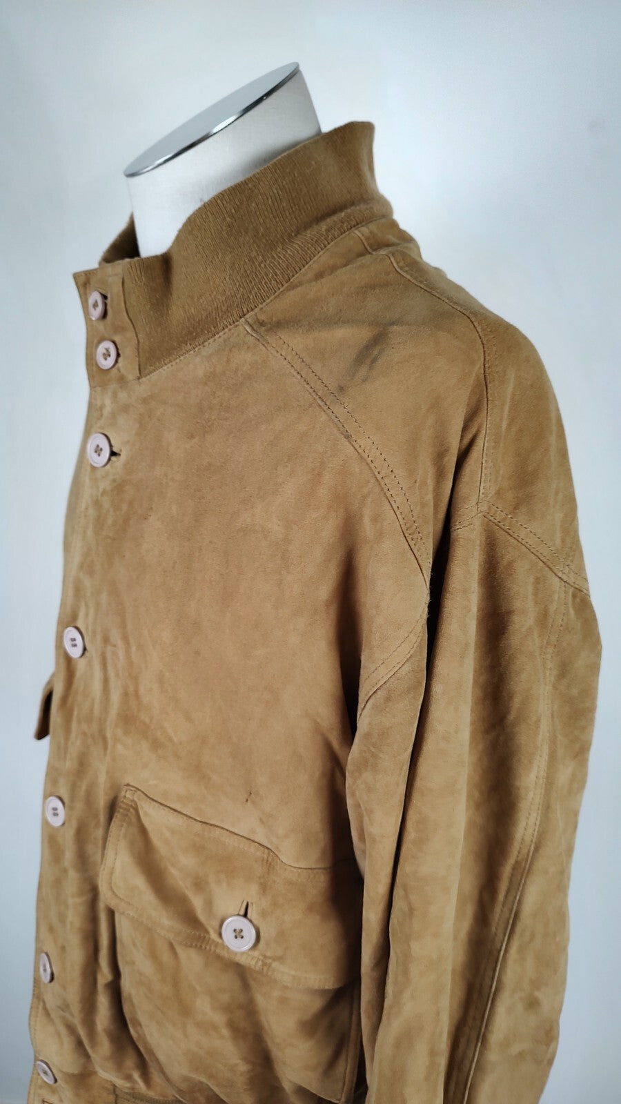 BOMB BOOGIE GIUBBINO UOMO PELLE Tg XL MAN LEATHER JACKET CAMOSCIO VINTAGE