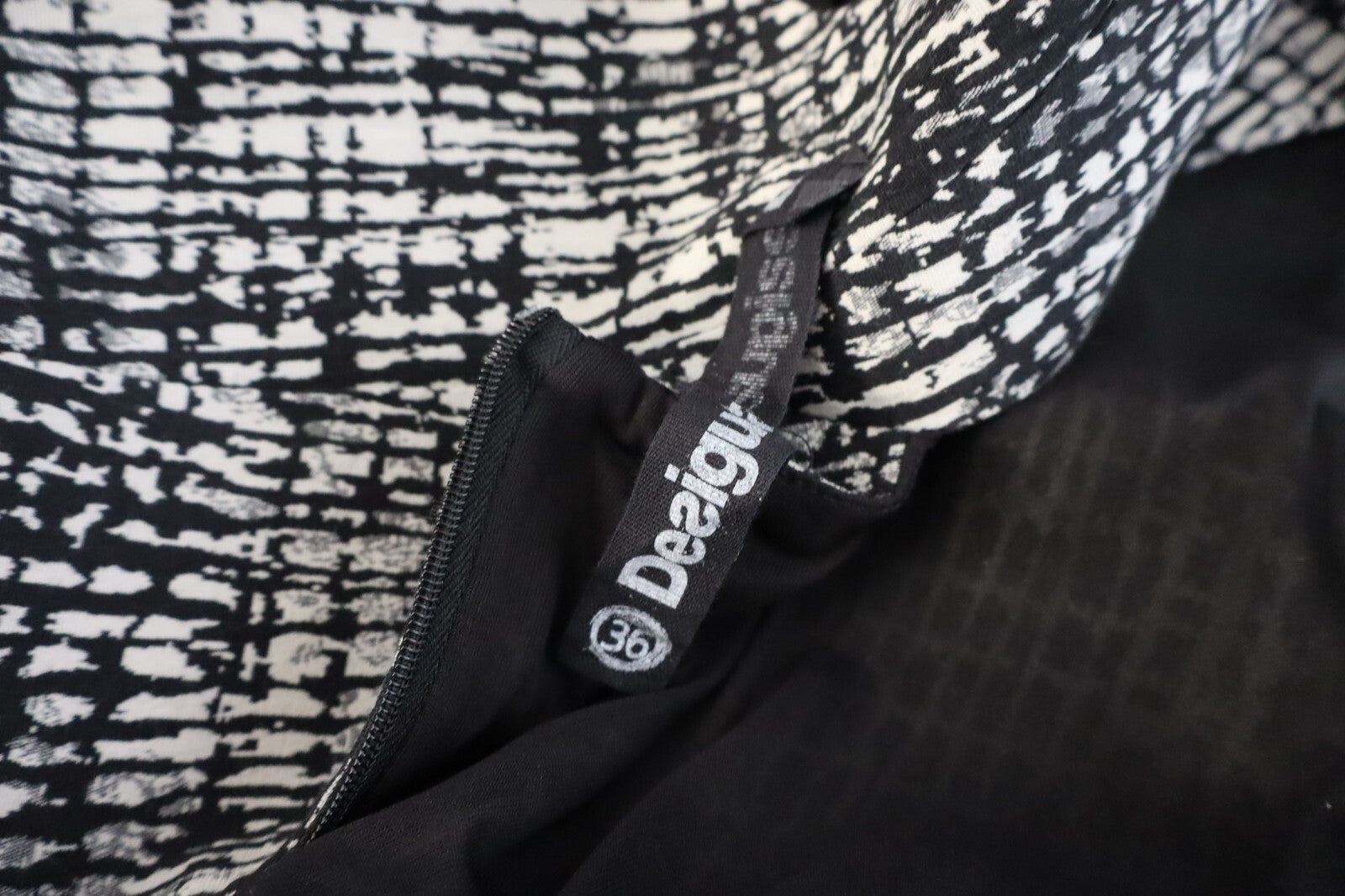 DESIGUAL VESTITO SMANICATO COTONE DONNA TG. 36 WOMAN CASUAL VINTAGE DRESS COTTON