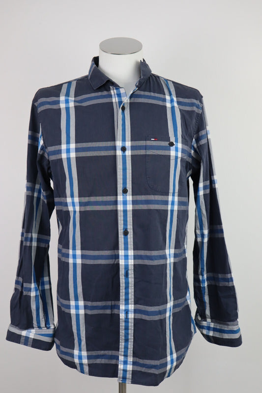 TOMMY HILFIGER CAMICIA SLIM FIT UOMO TG. L MAN CASUAL VINTAGE SHIRT COTONE