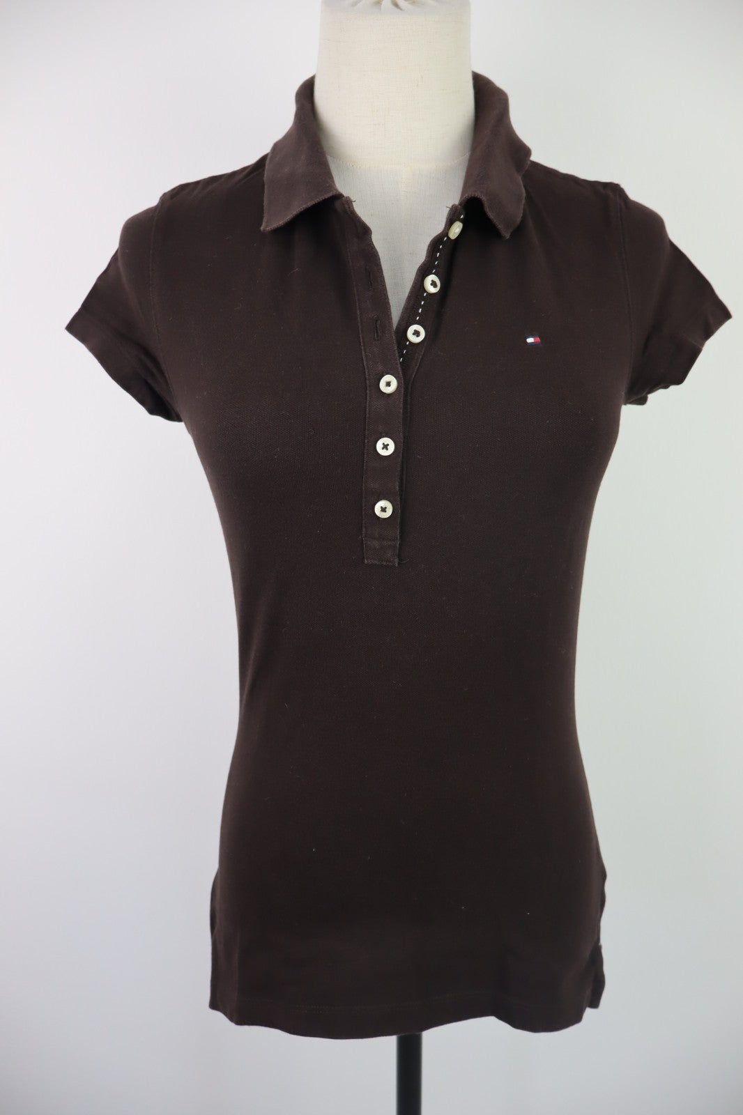 TOMMY HILFIGER POLO MAGLIA DONNA COTONE TG XS WOMAN SHIRT CASUAL VINTAGE
