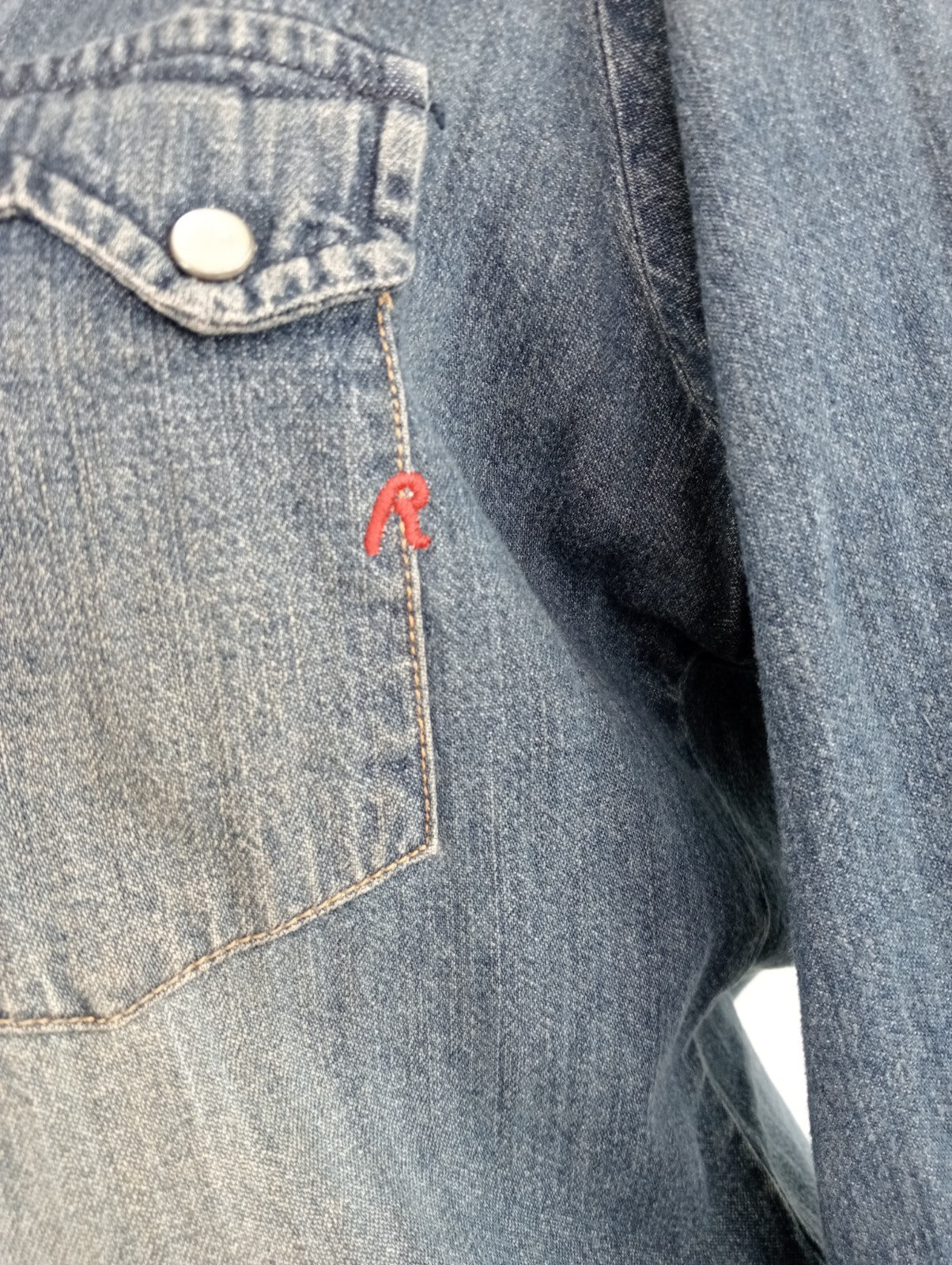 REPLAY CAMICIA JEANS DENIM DONNA TG. L WOMAN SHIRT CASUAL VINTAGE MADE ITALY