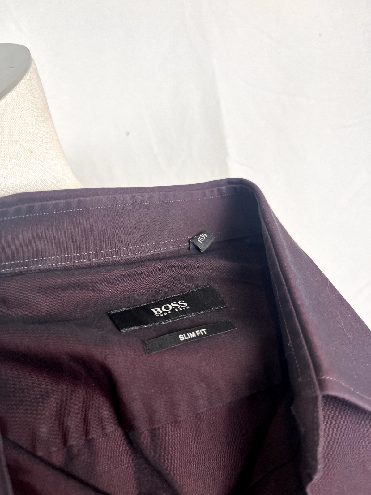 HUGO BOSS CAMICIA UOMO TG. 39 15/2 SLIM FIT CASUAL VINTAGE SHIRT COTONE COTTON