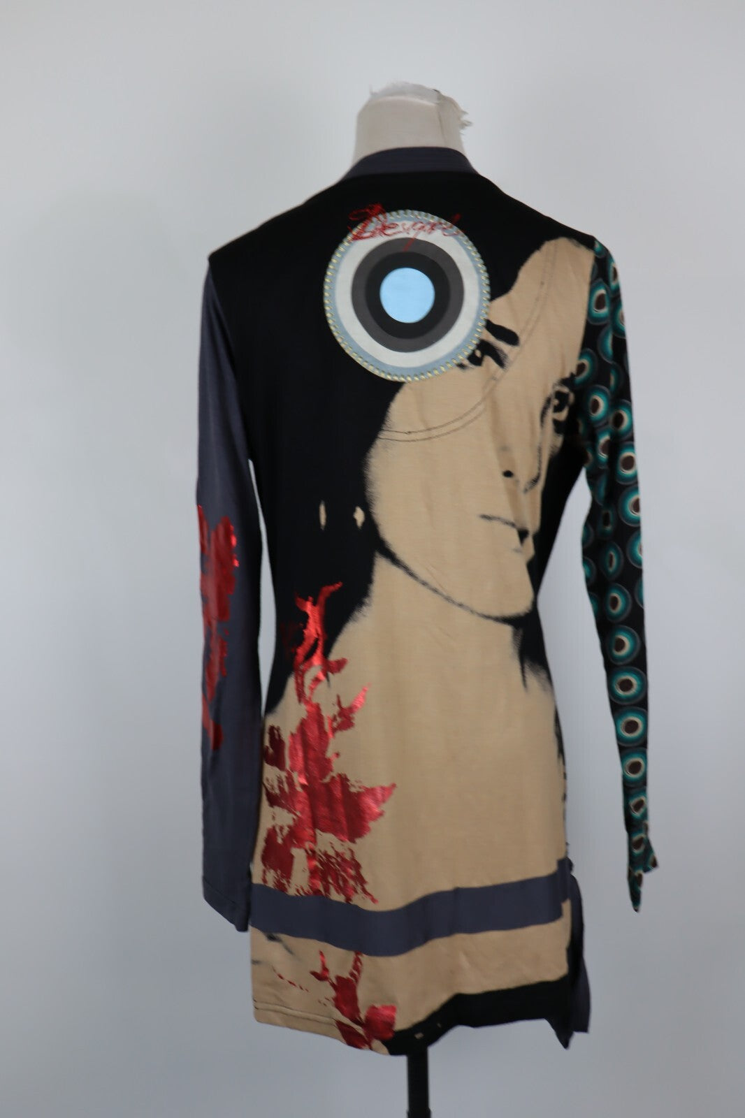 DESIGUAL MAGLIA LUNGA COTONE DONNA TG. XL WOMAN CASUAL VINTAGE T-SHIRT COTTON